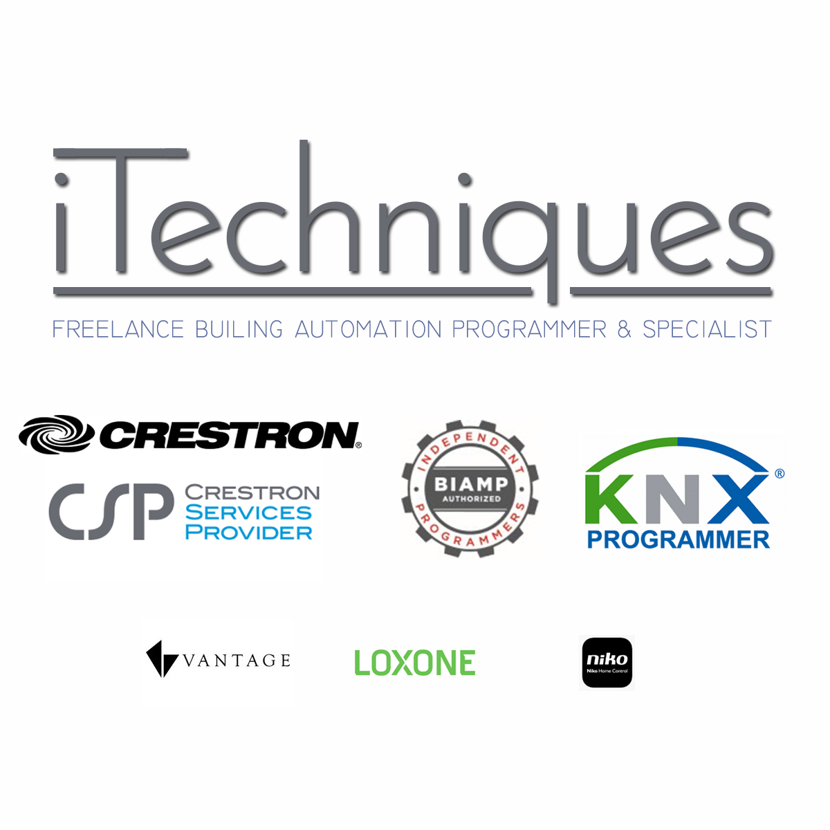 iTechniques Freelance Building Automation Programmer & Specialist - Crestron, KNX, Vantage, Loxone, Control4, Niko
